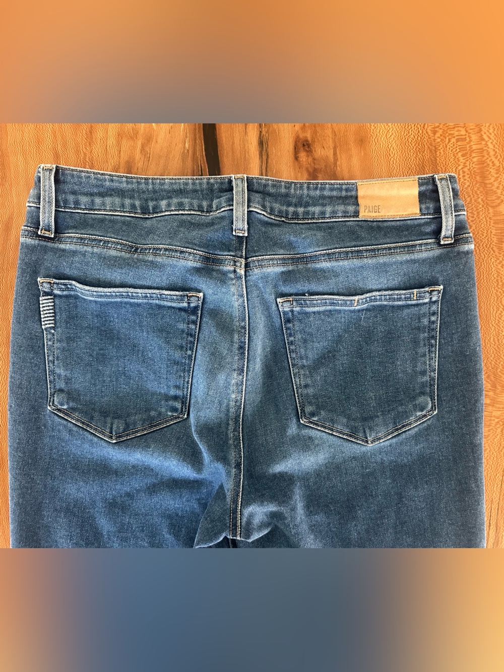 PAIGE Hoxton Ankle Ragged Frayed Hem Skinny Jeans Medium Wash Women's | Size 31 - Picture 7 of 15
